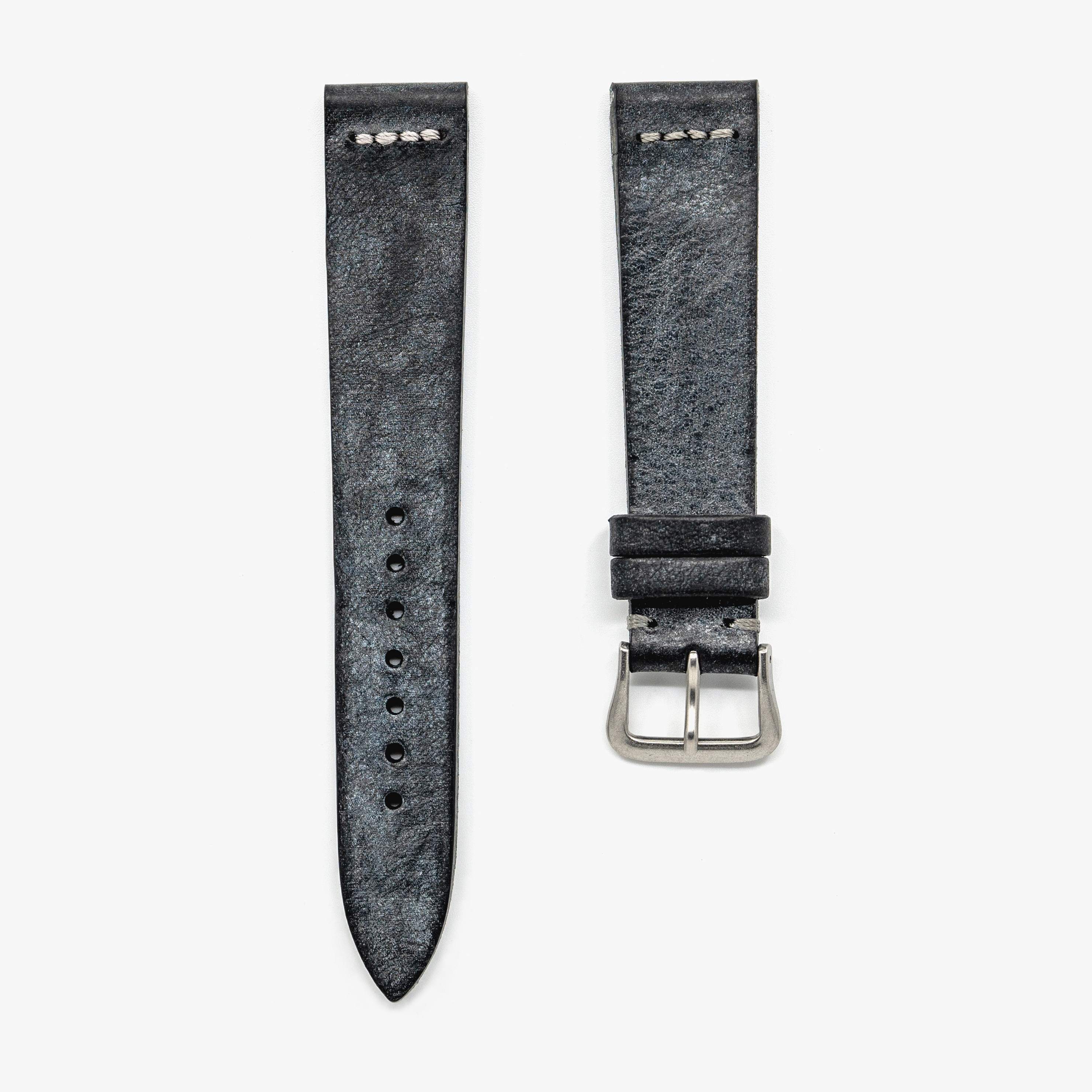 Italian Waxed Cowhide Center Stitched Watch Strap