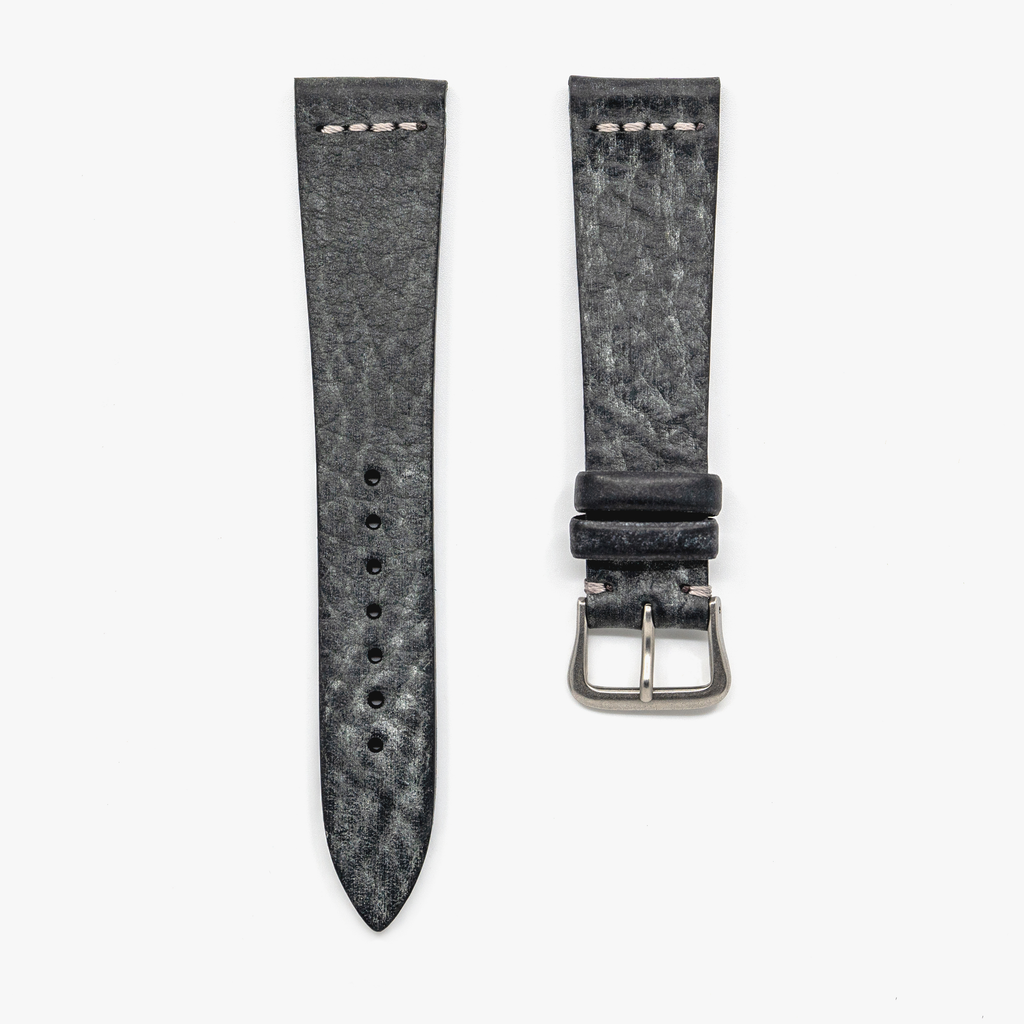 Italian Waxed Cowhide Center Stitched Watch Strap