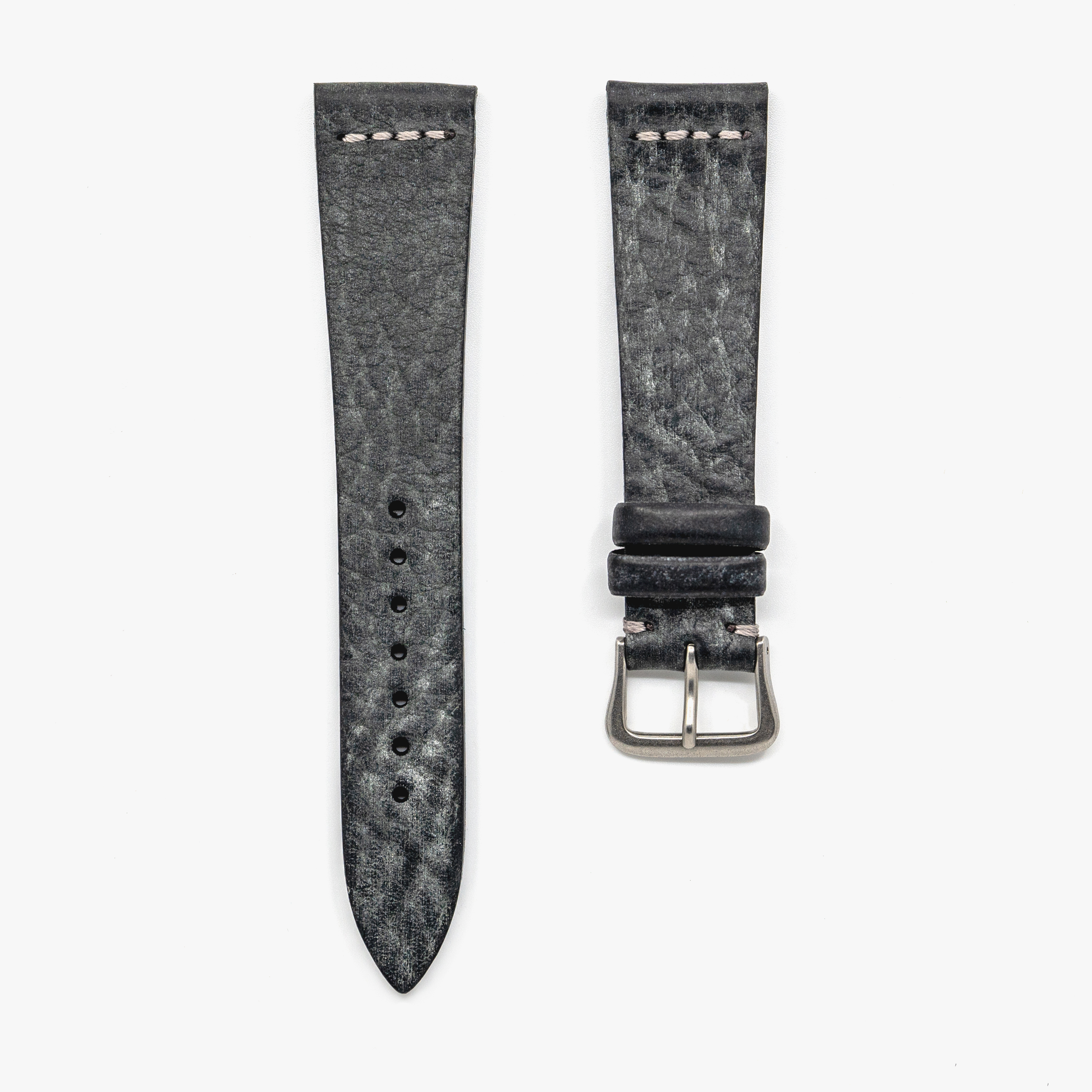 Italian Waxed Cowhide Center Stitched Watch Strap