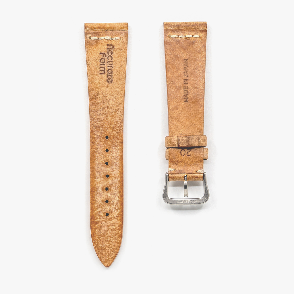 Italian Waxed Cowhide Center Stitched Watch Strap
