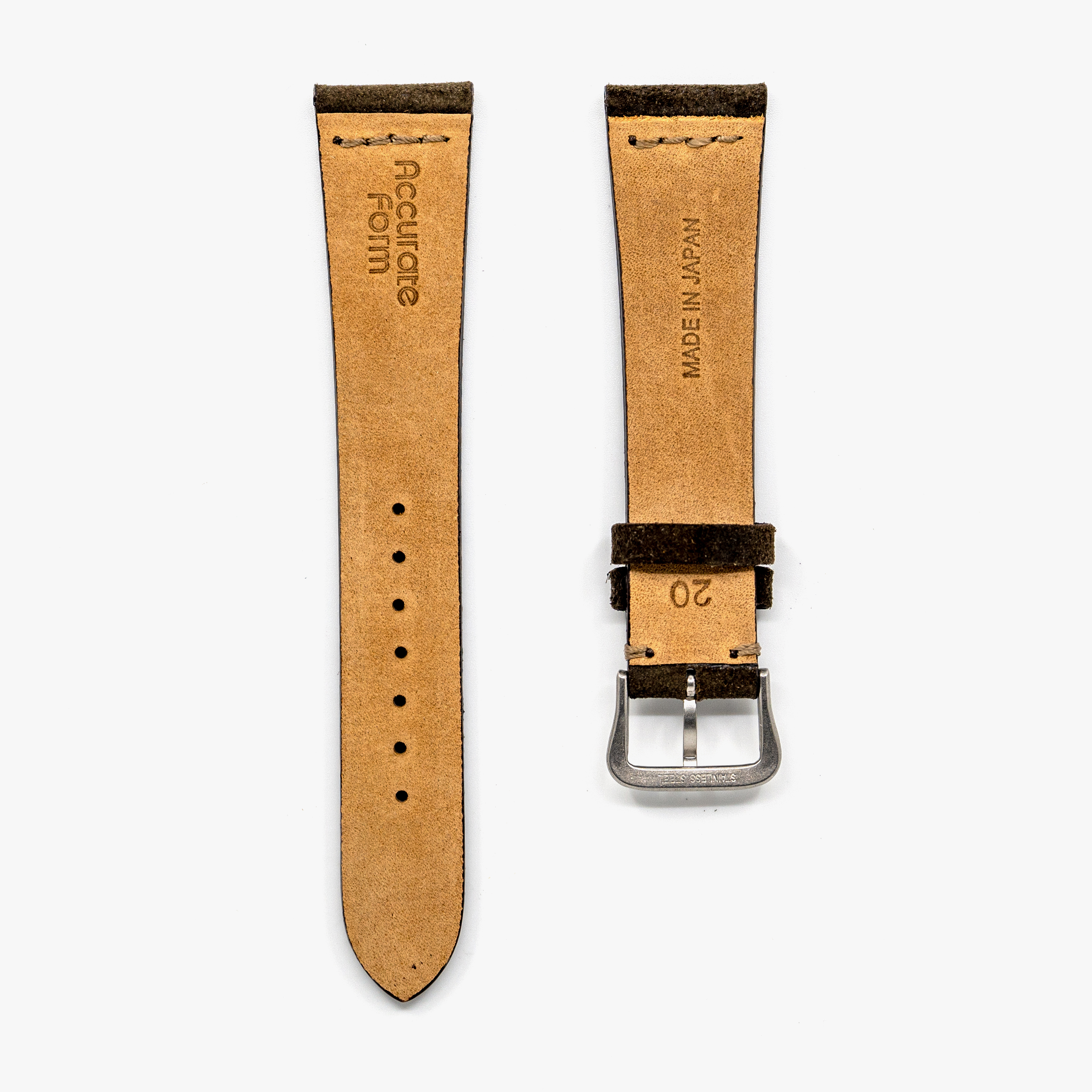 Kudu Suede Center Stitched Watch Strap