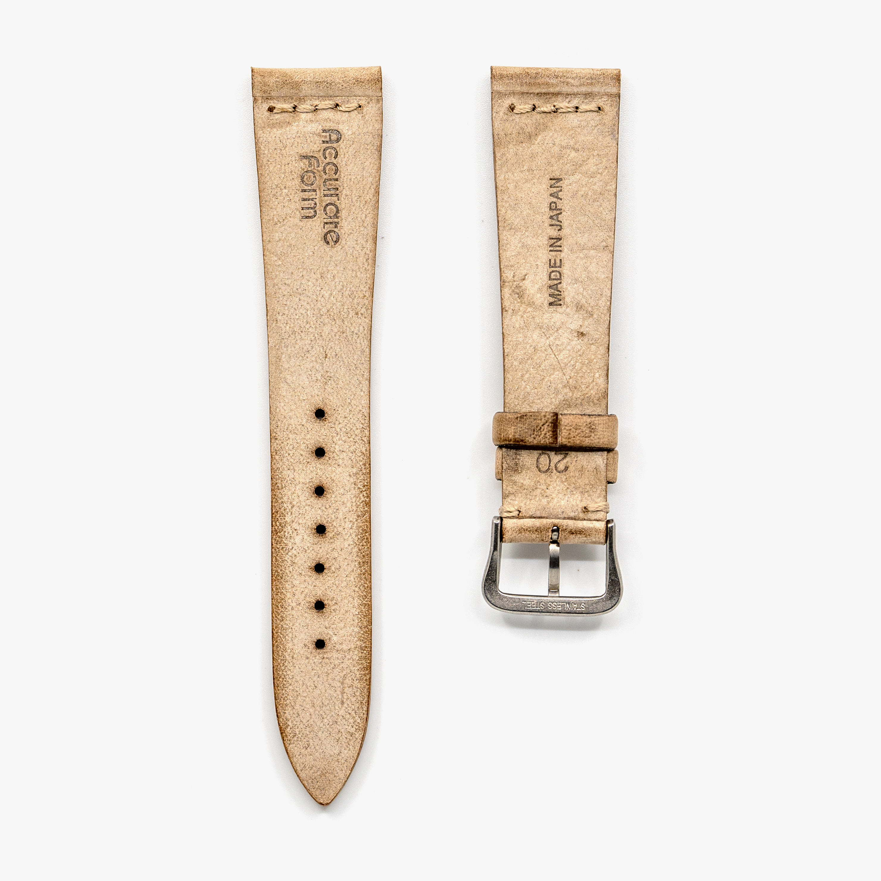 Italian Waxed Cowhide Center Stitched Watch Strap