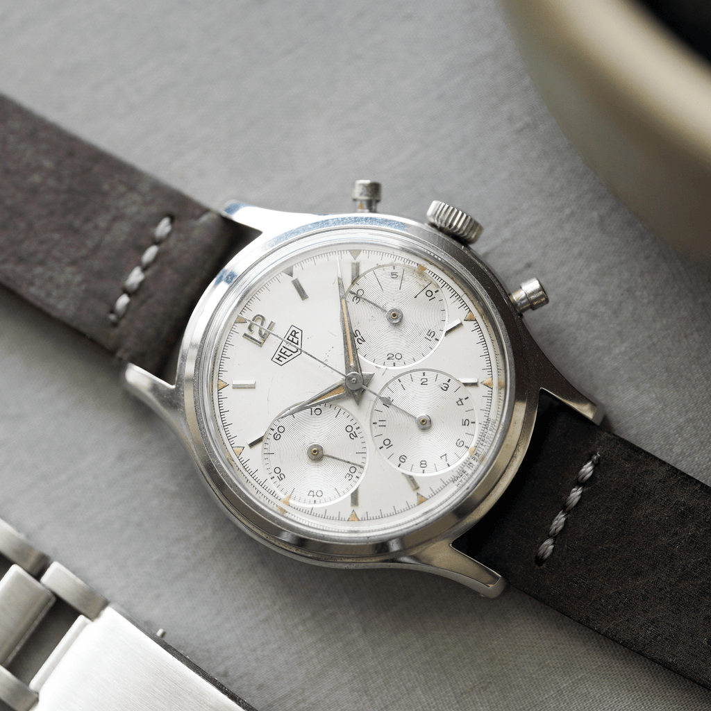 Italian Waxed Cowhide Center Stitched Watch Strap