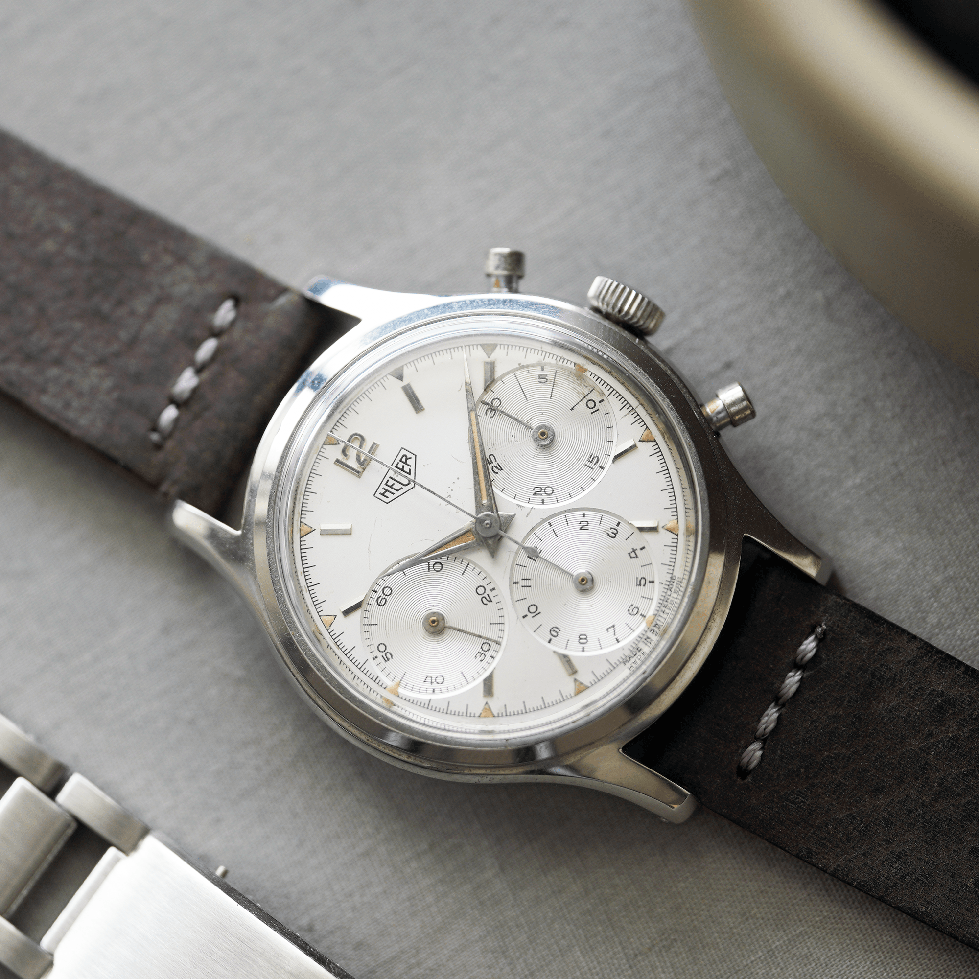 Italian Waxed Cowhide Center Stitched Watch Strap