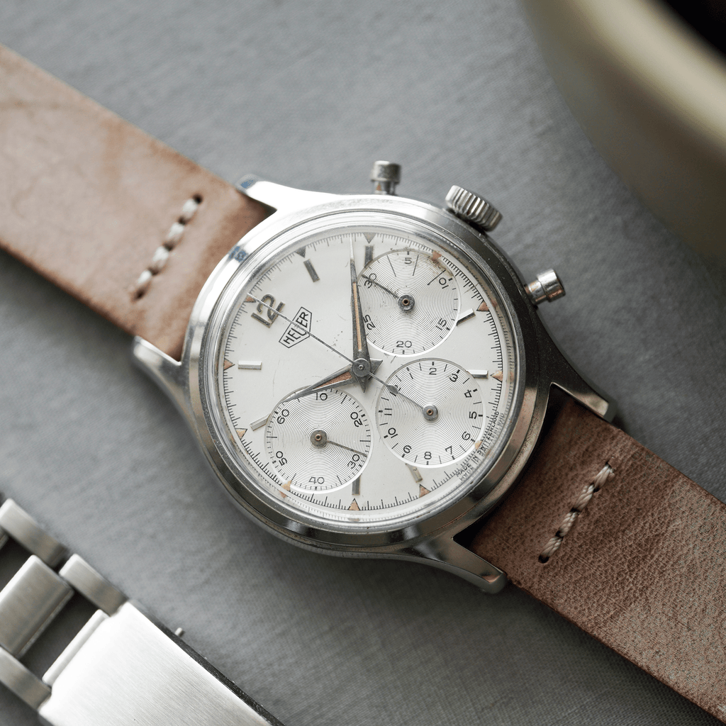 Italian Waxed Cowhide Center Stitched Watch Strap