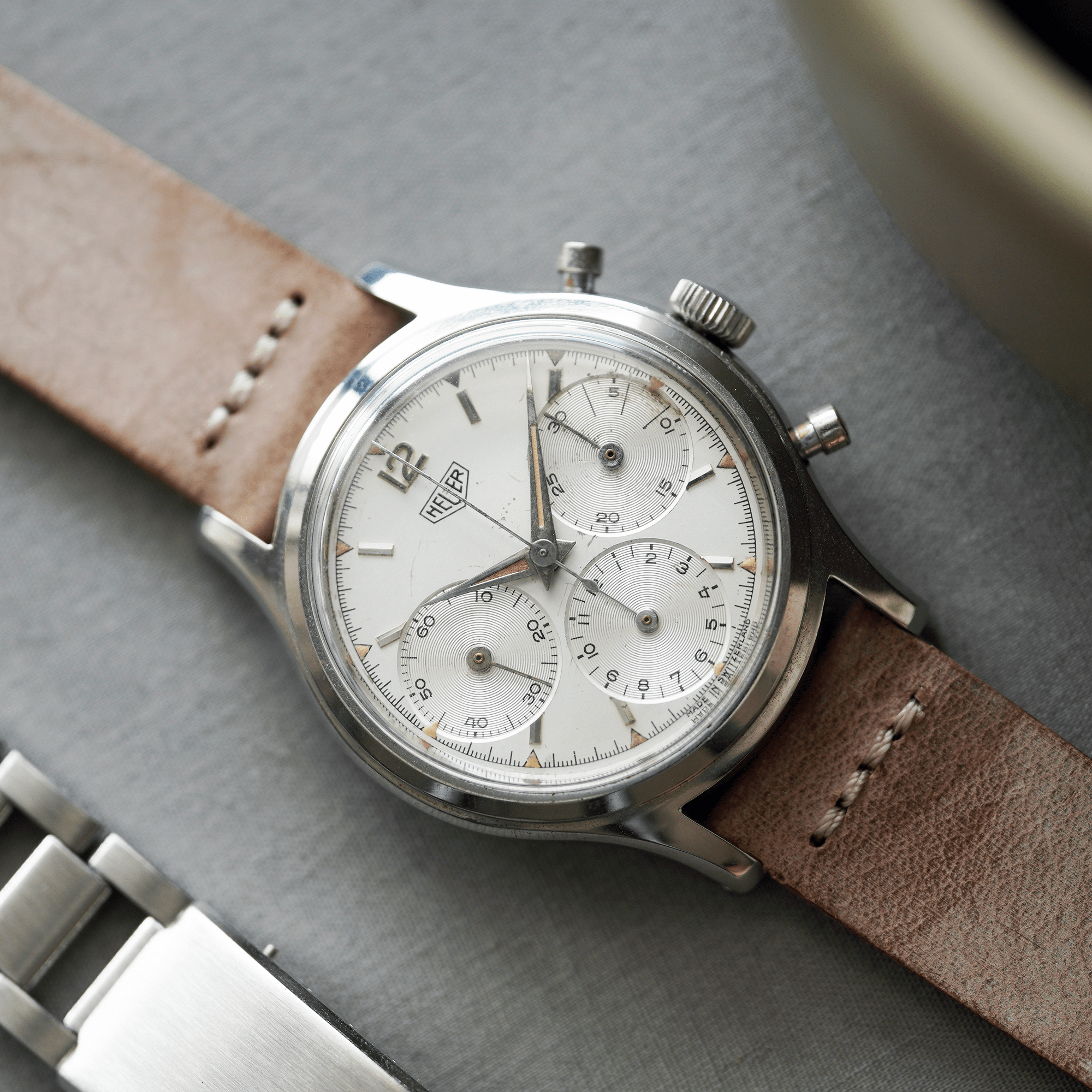 Italian Waxed Cowhide Center Stitched Watch Strap