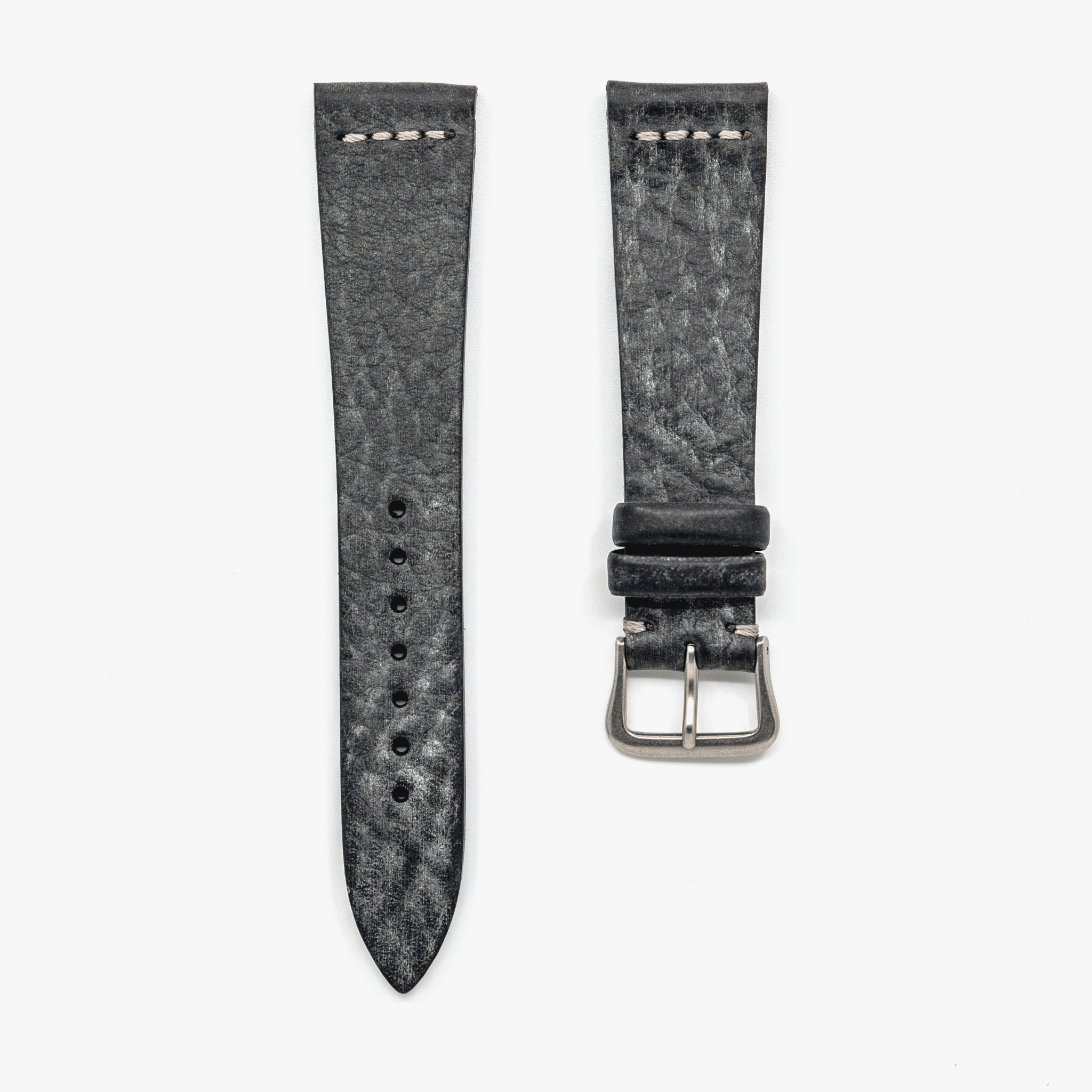 Accurate Form Italian Waxed Cowhide Center Stitched Watch Strap - Time Curated