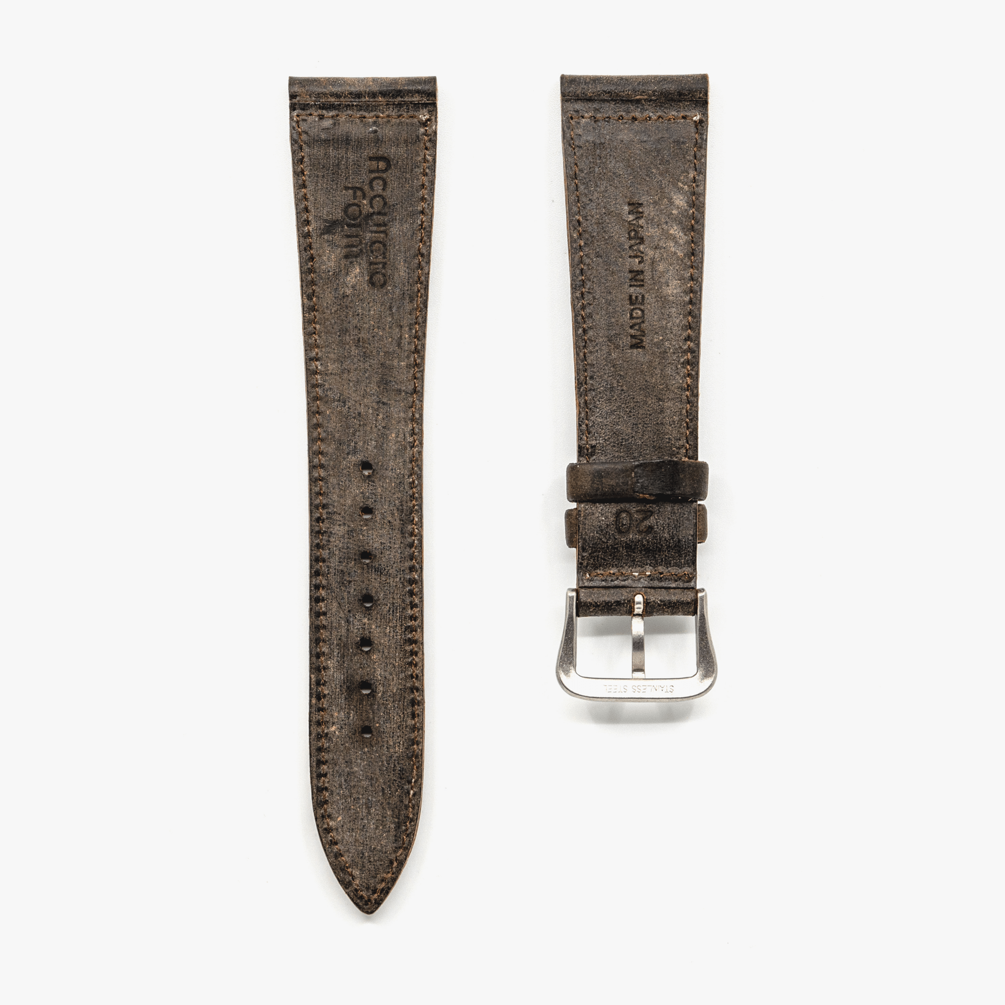 Accurate Form Italian Waxed Cowhide Watch Strap - Time Curated